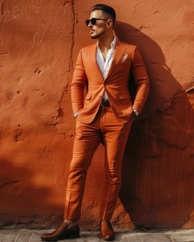 Burnt Sienna Suit with Sunglasses